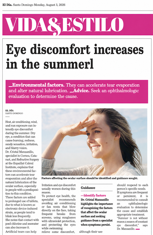 Eye discomfort increases in the summer