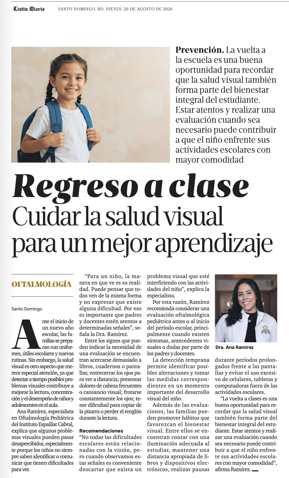 Regreso a clases Listin Diario