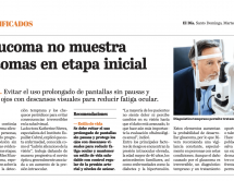 Leer noticia sobre:   24 March 2026  
 Glaucoma no muestra síntomas en etapa inicial. Periódico El Día 